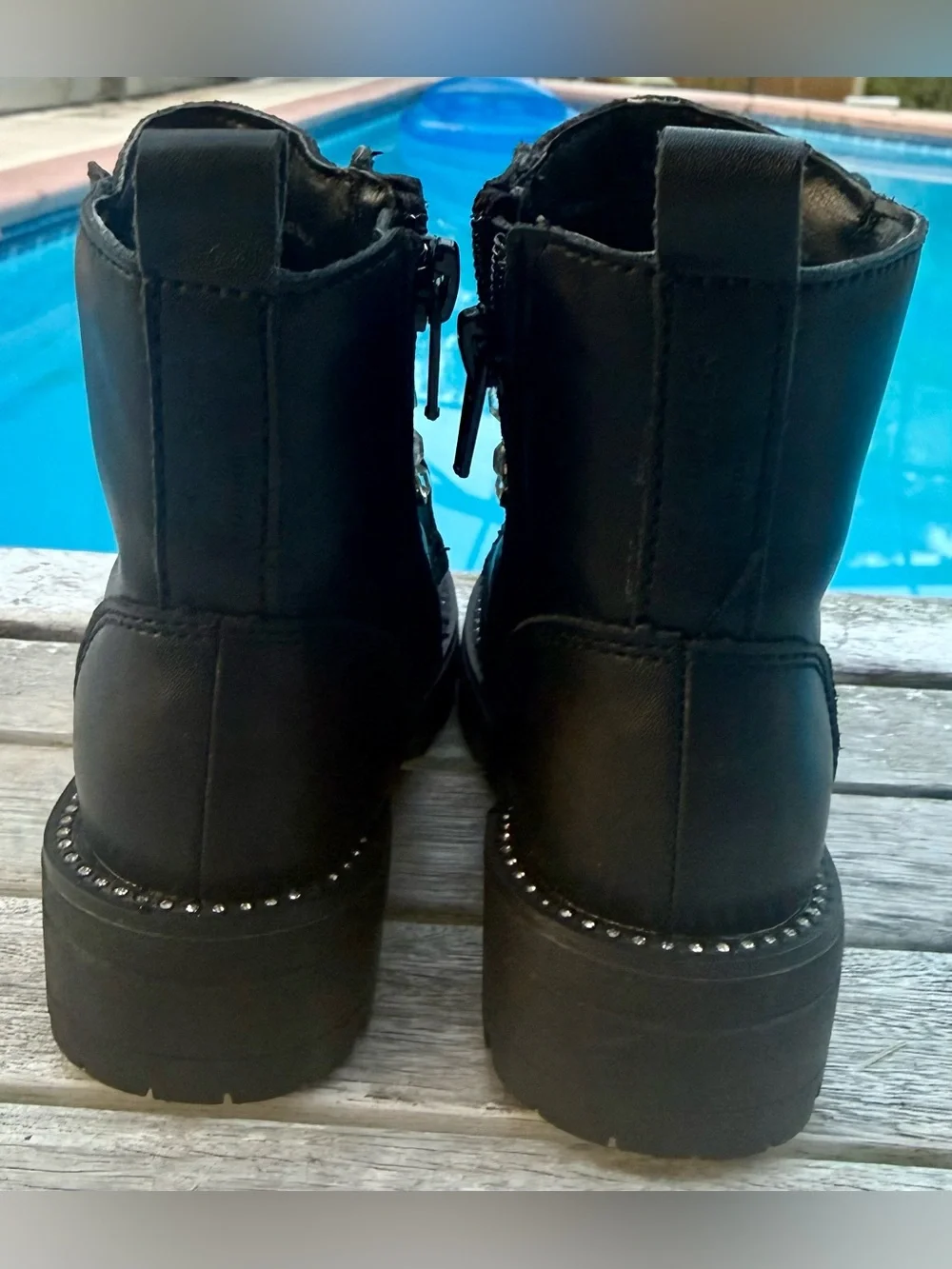 Kurt Geiger London Junior Bax Black Leather Ankle Boots Lil’Girls 5 MSRP $79~NEW